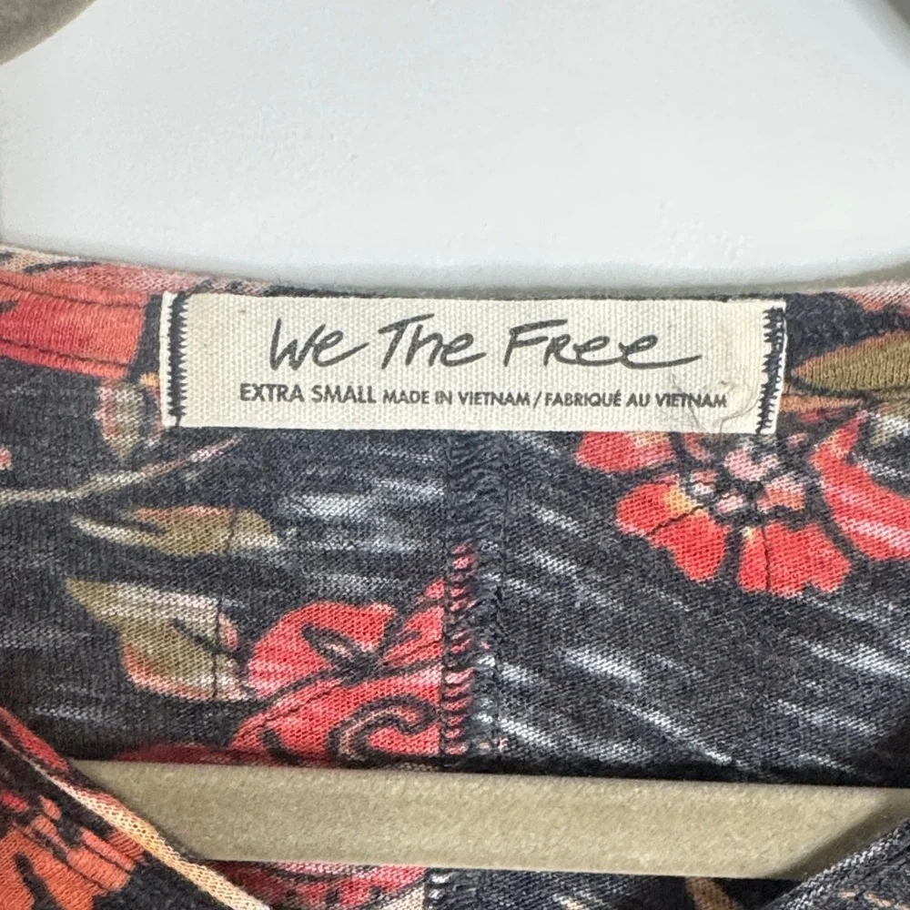 We The Free Black and Red Floral Long Sleeve Top - Picture 2 of 2